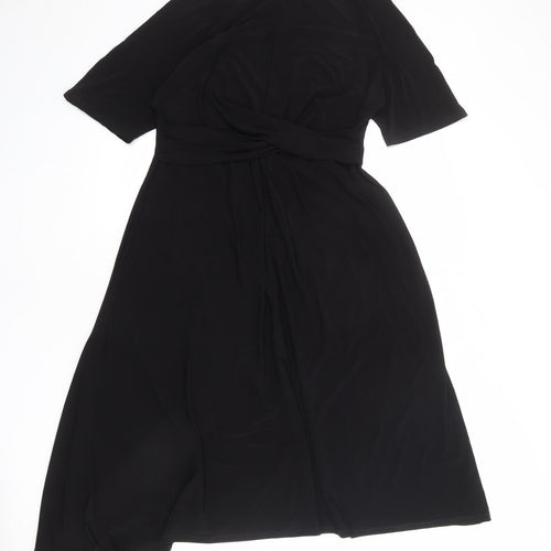 Topshop Womens Black Polyester A-Line Size 10 Round Neck Pullover