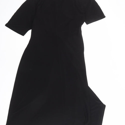 Topshop Womens Black Polyester A-Line Size 10 Round Neck Pullover