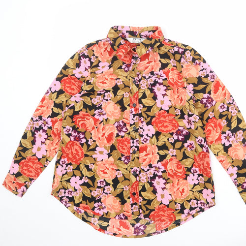 Dorothy Perkins Womens Multicoloured Floral Polyester Basic Button-Up Size 6 Collared