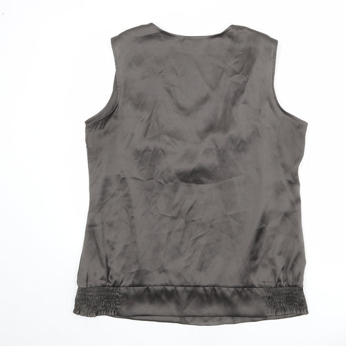 NEXT Womens Grey Polyester Basic Blouse Size 20 Scoop Neck