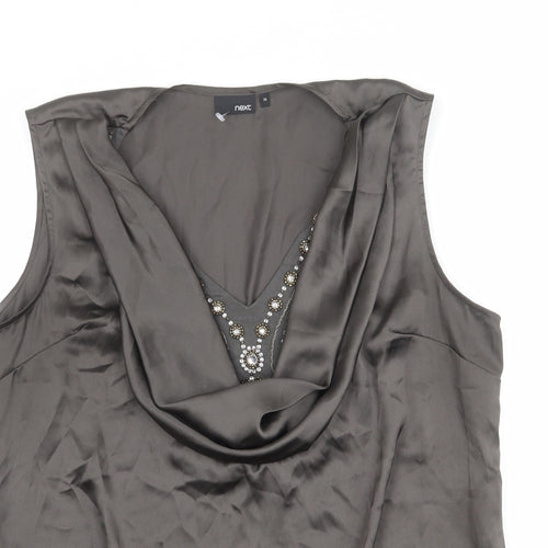 NEXT Womens Grey Polyester Basic Blouse Size 20 Scoop Neck