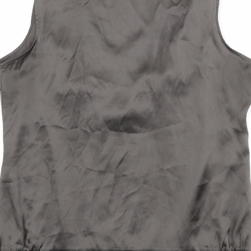 NEXT Womens Grey Polyester Basic Blouse Size 20 Scoop Neck