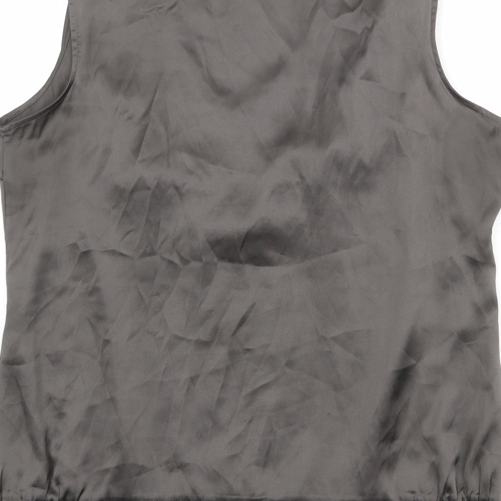 NEXT Womens Grey Polyester Basic Blouse Size 20 Scoop Neck