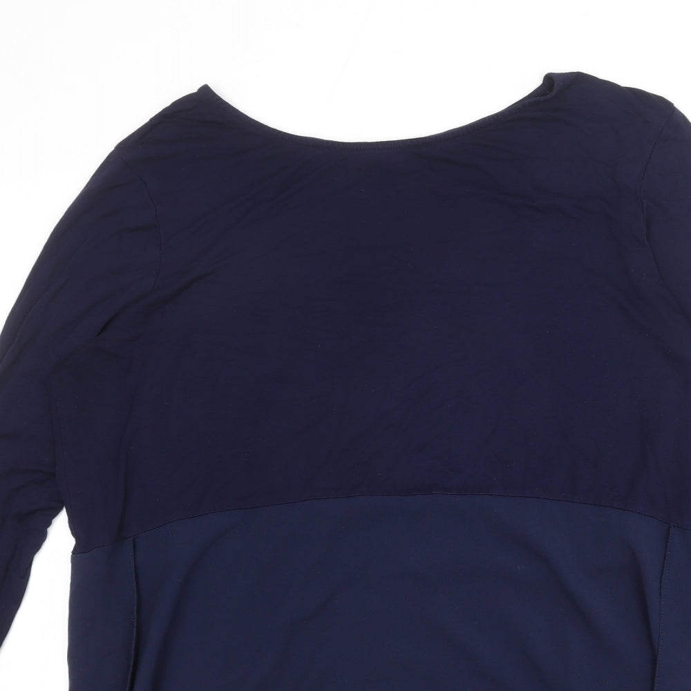 Phase Eight Womens Blue Viscose Basic T-Shirt Size 18 Round Neck