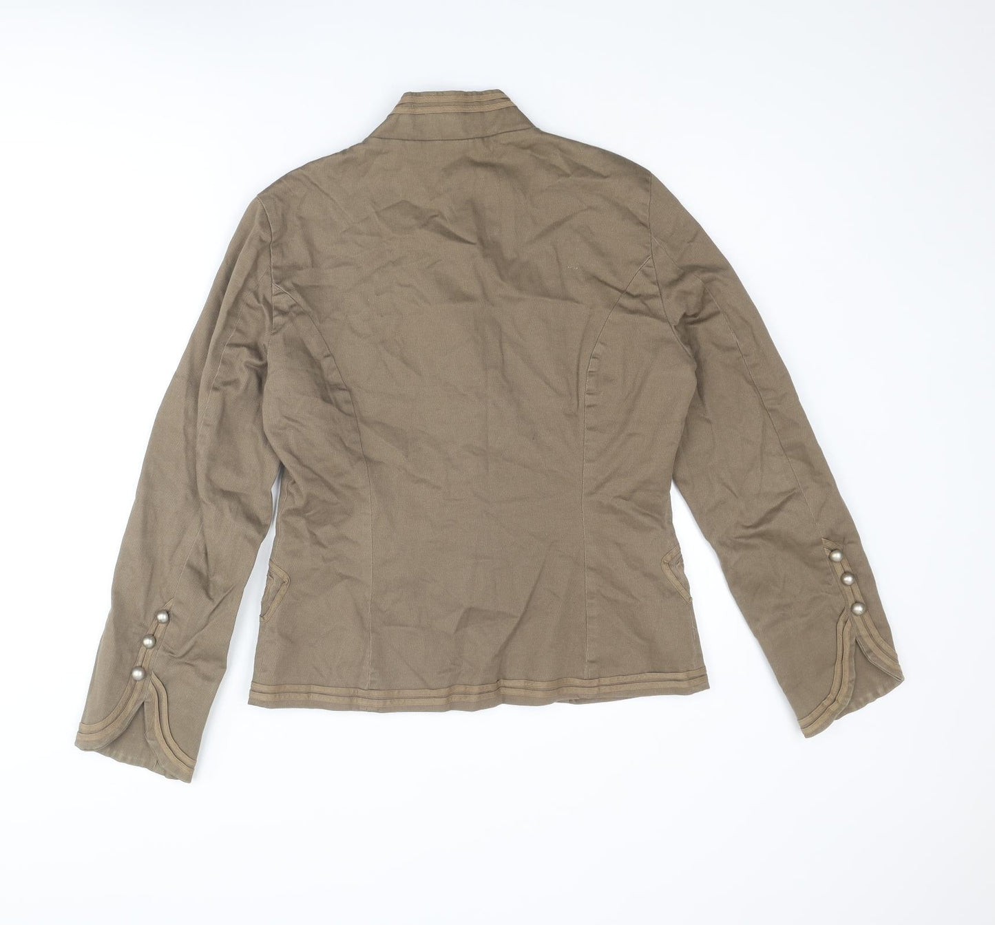 Morgan de Toi Womens Brown Military Jacket Jacket Size 12 Button