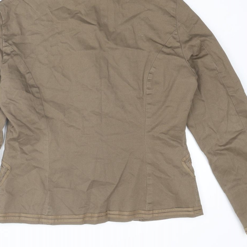 Morgan de Toi Womens Brown Military Jacket Jacket Size 12 Button