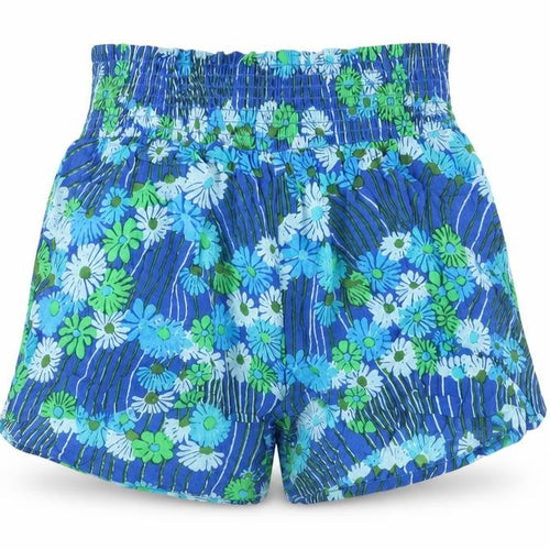Urban Outfitters Womens Blue Floral Viscose Paperbag Shorts Size M Regular Pull On
