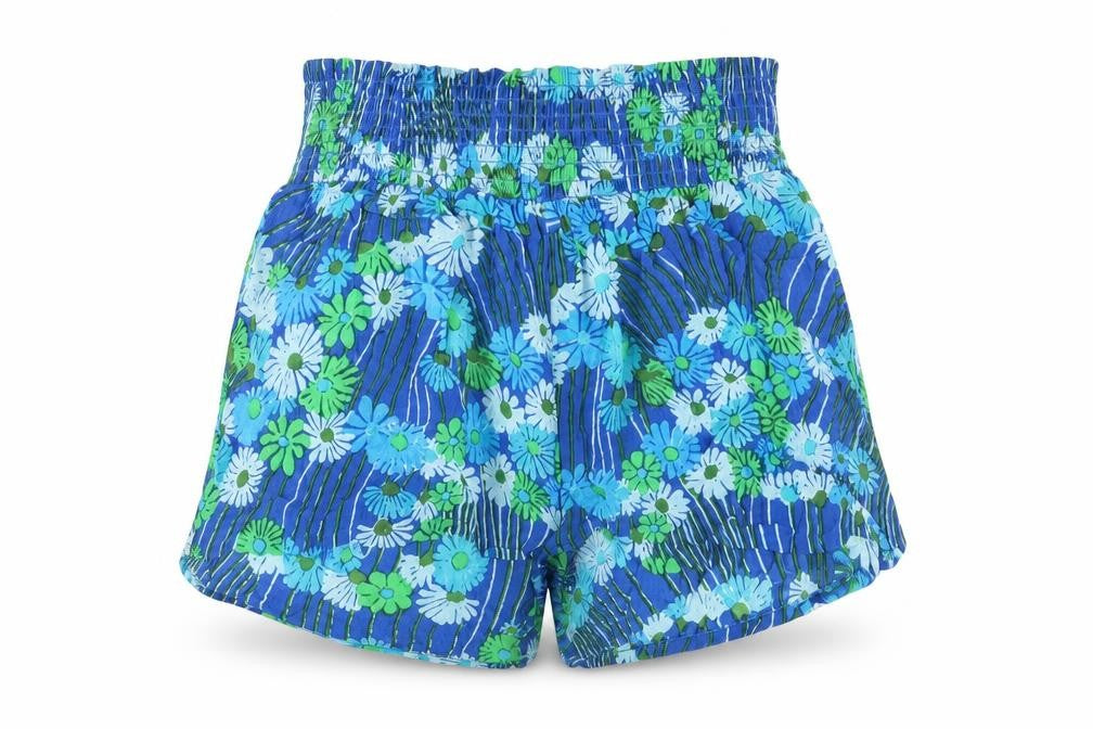 Urban Outfitters Womens Blue Floral Viscose Paperbag Shorts Size M Regular Pull On