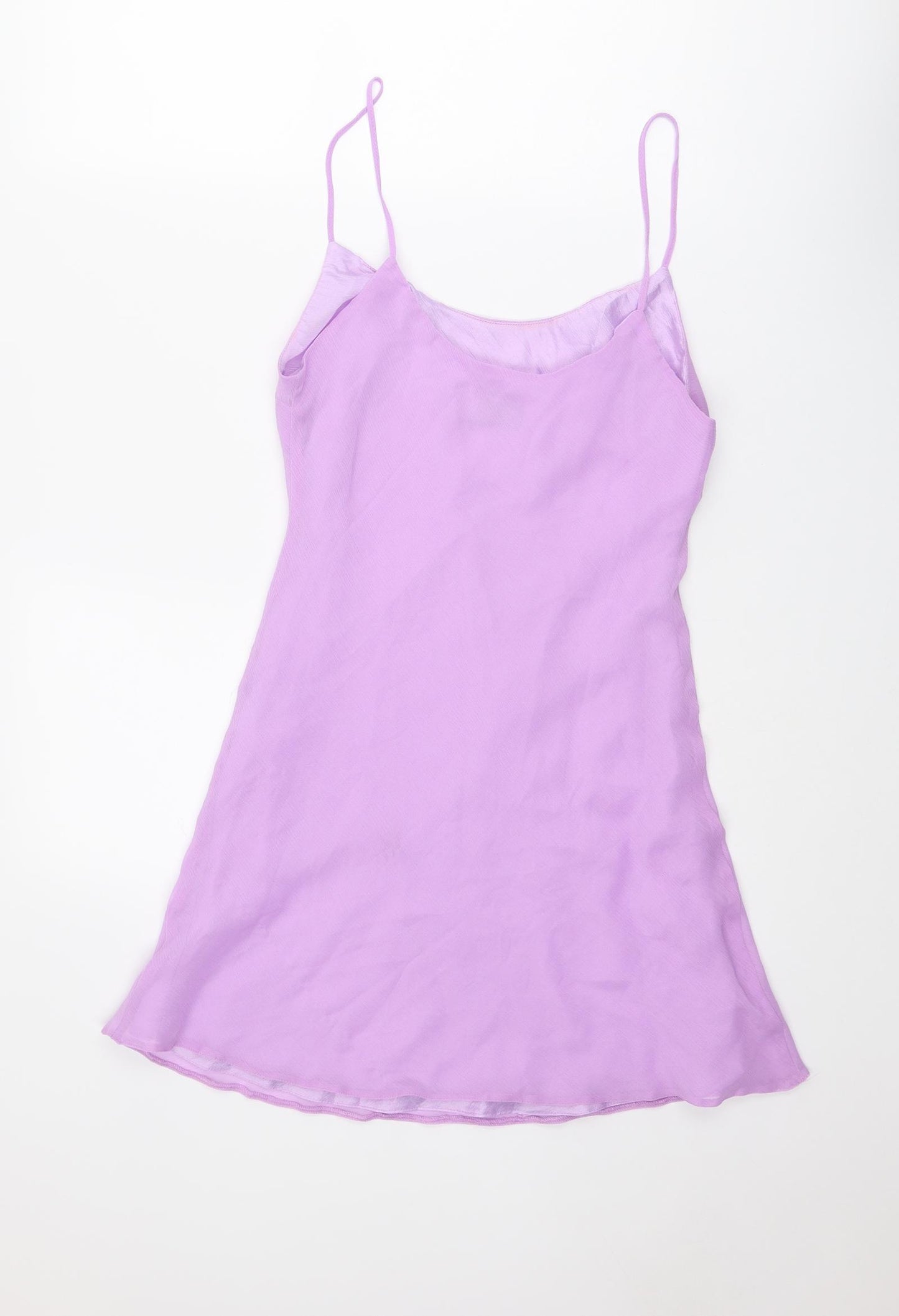 ASOS Womens Purple Polyester Slip Dress Size 12 Scoop Neck Pullover