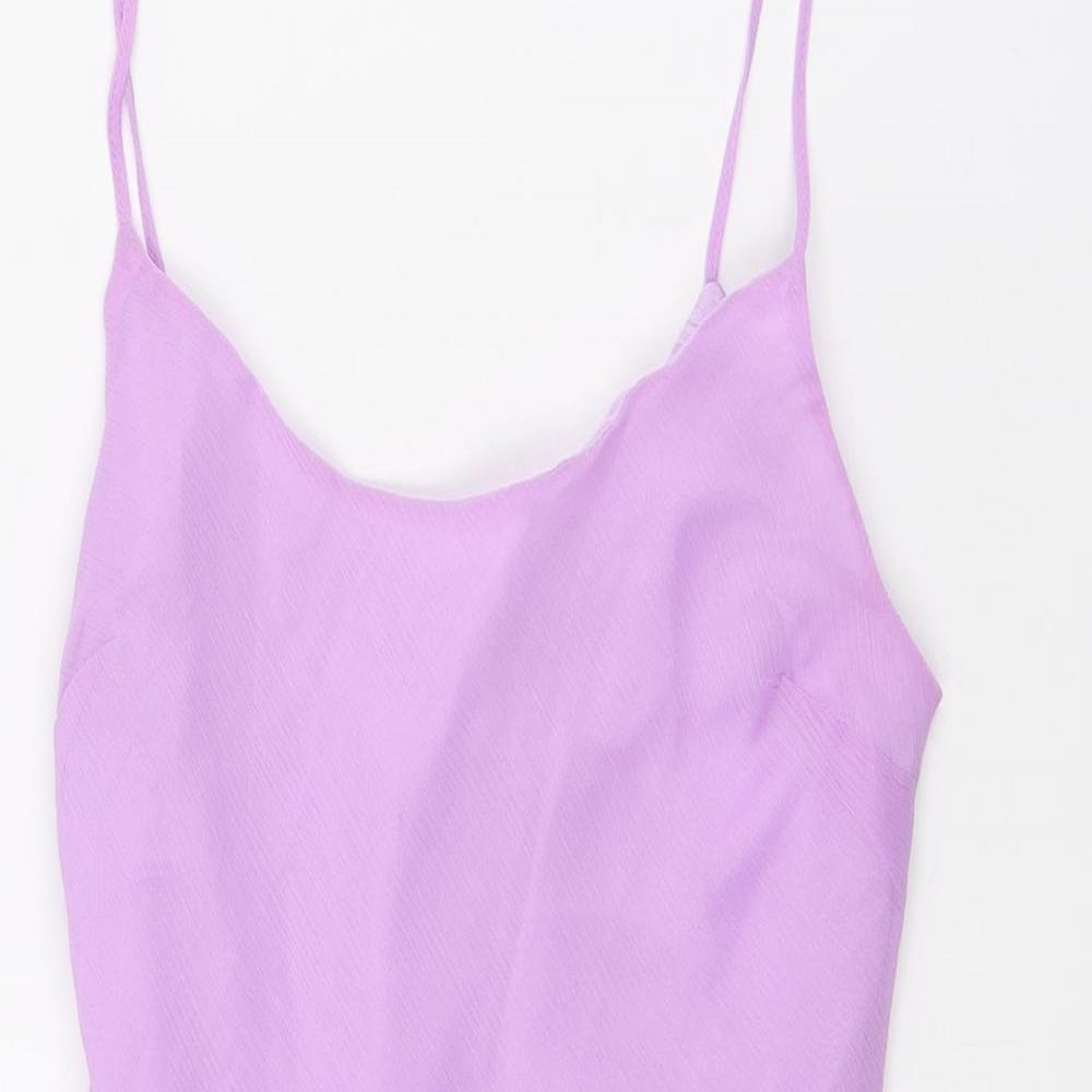 ASOS Womens Purple Polyester Slip Dress Size 12 Scoop Neck Pullover