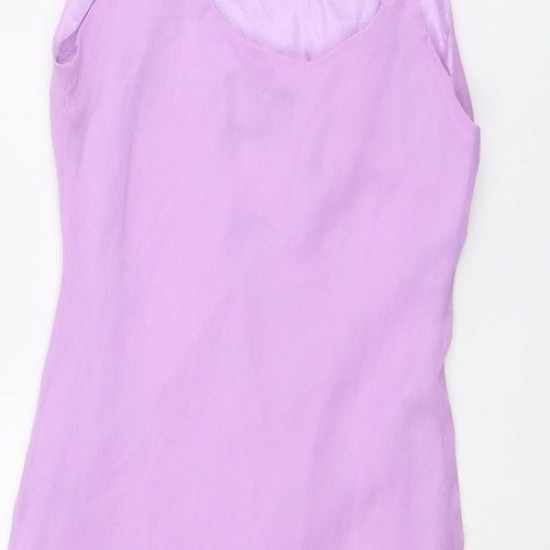 ASOS Womens Purple Polyester Slip Dress Size 12 Scoop Neck Pullover