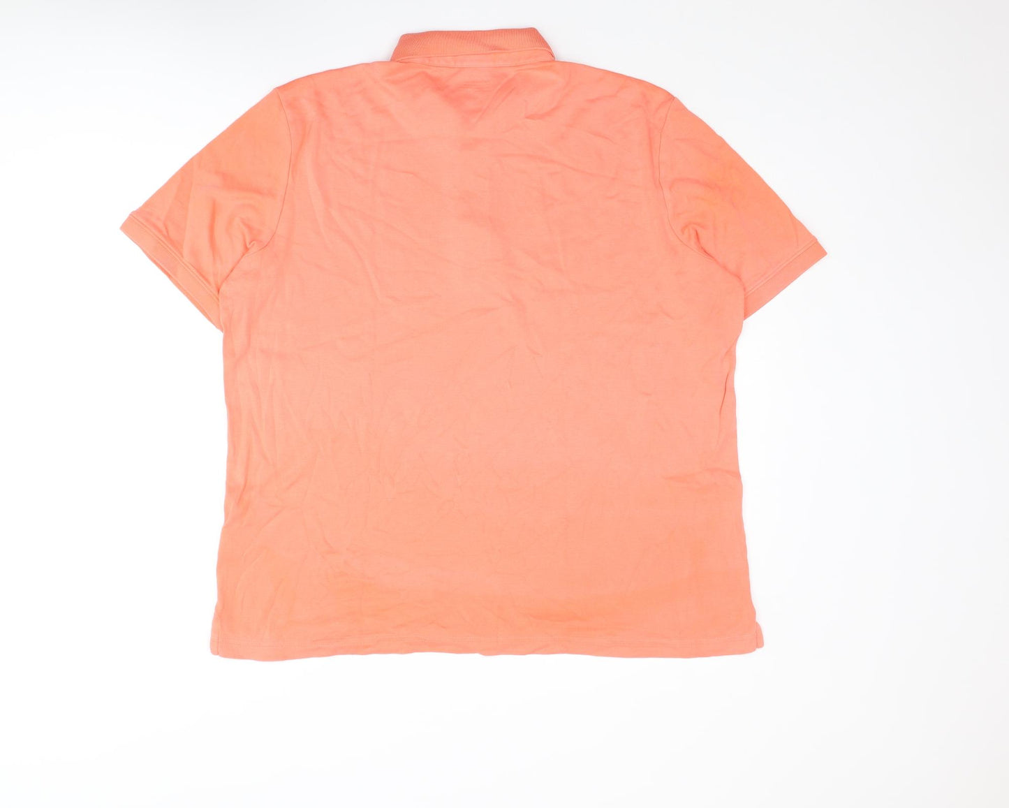 Lands' End Mens Orange Cotton Polo Size L Collared Button