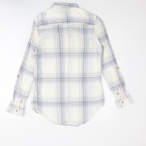 Indigo Womens Multicoloured Plaid Cotton Basic Button-Up Size 10 Collared