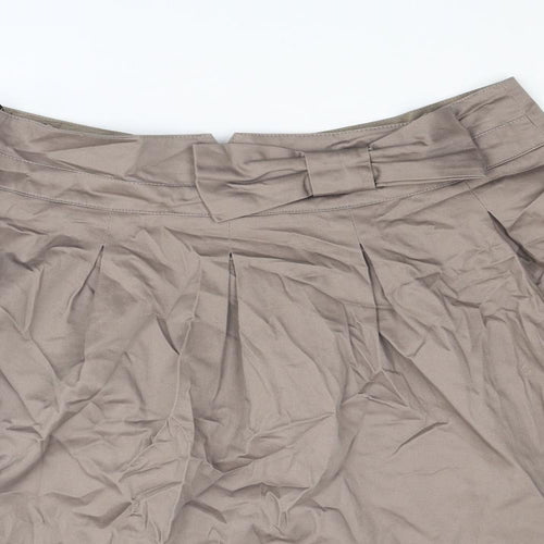 Dorothy Perkins Womens Brown Cotton Tulip Skirt Size 14 Zip