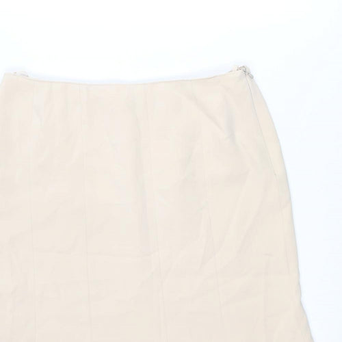 Basler Womens Beige Acetate Swing Skirt Size 16 Zip