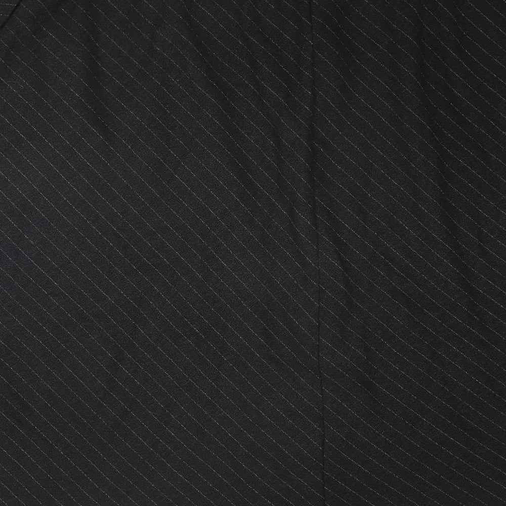 Marks and Spencer Womens Black Striped Polyester Swing Skirt Size 16 Drawstring