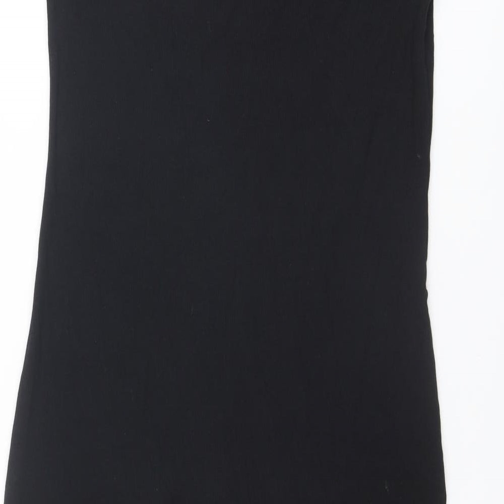 New Look Womens Black Cotton Bodycon Size 16 Boat Neck Pullover