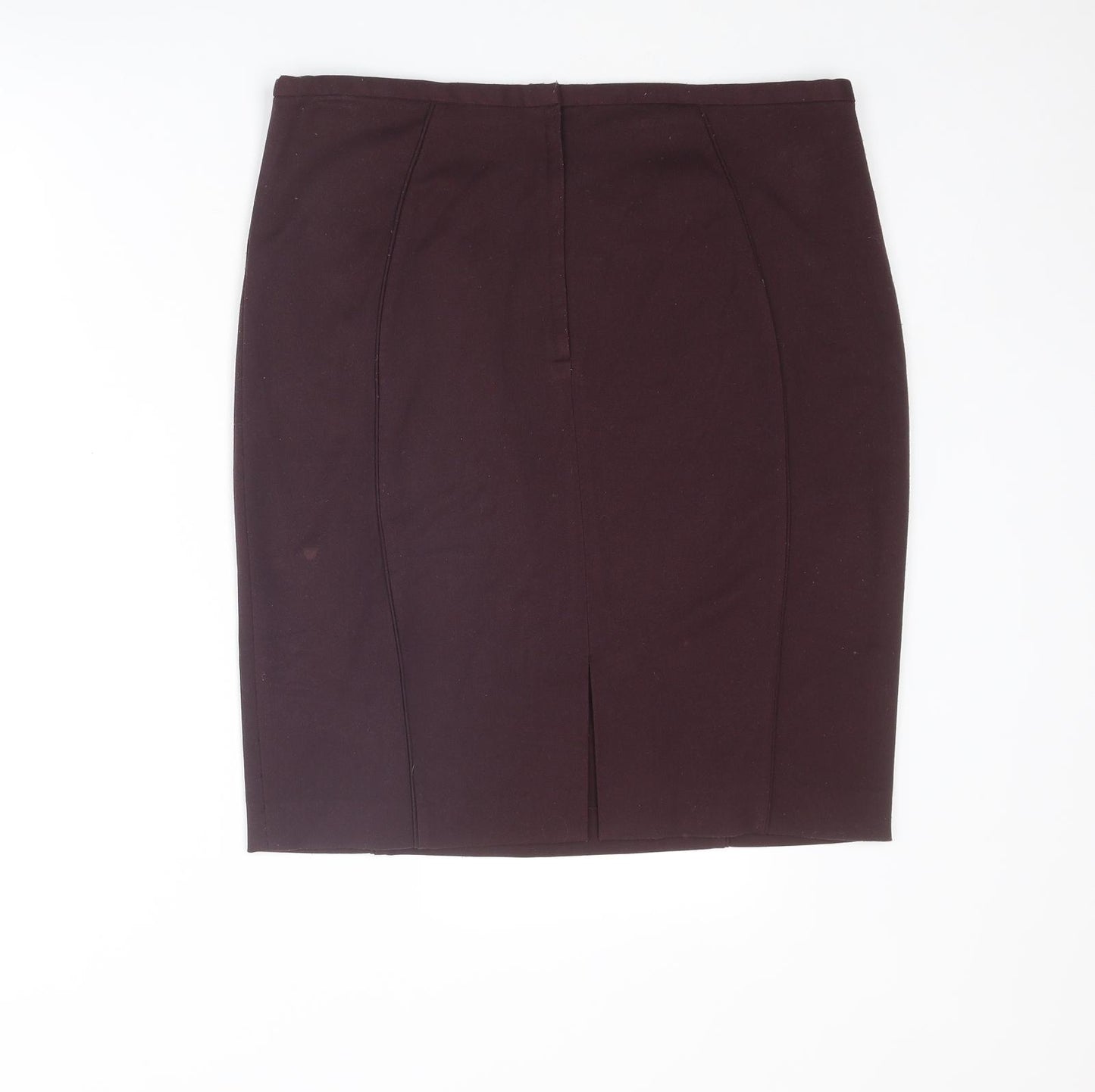 H&M Womens Purple Polyester Straight & Pencil Skirt Size 16 Zip