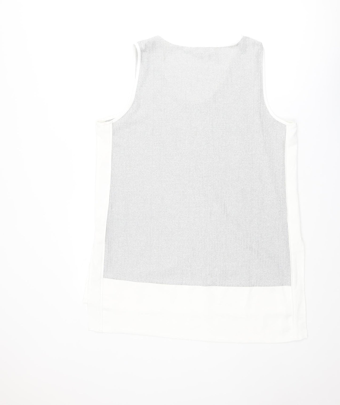 NEXT Womens Grey Geometric Polyester Basic Tank Size 18 V-Neck