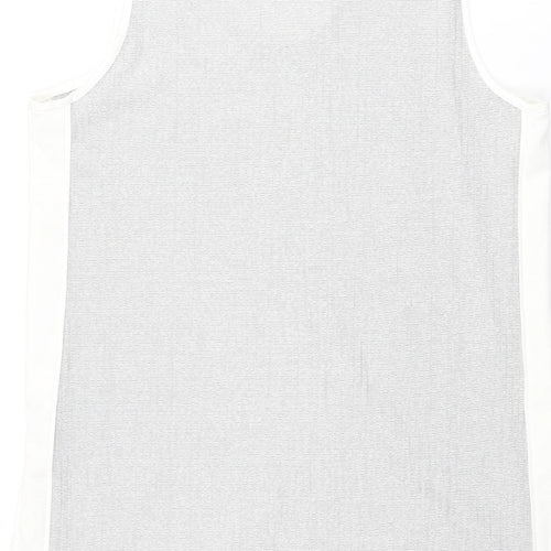 NEXT Womens Grey Geometric Polyester Basic Tank Size 18 V-Neck