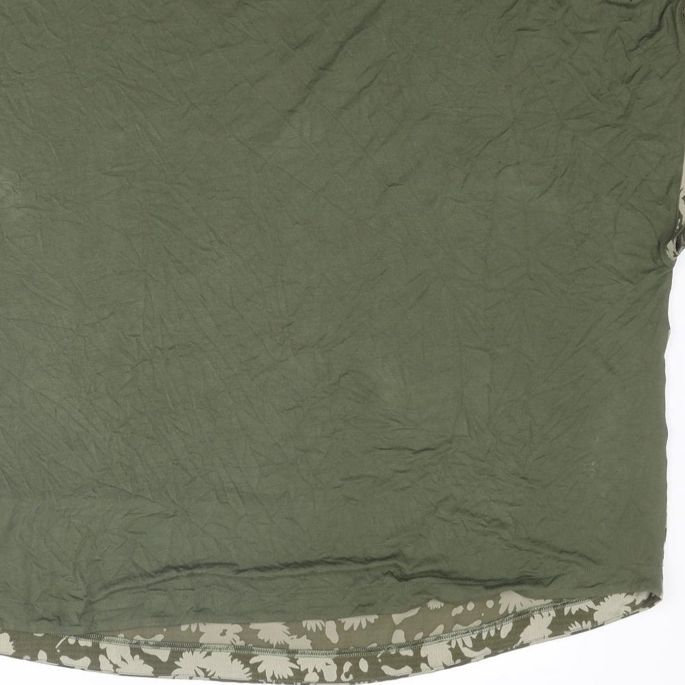 Marks and Spencer Womens Green Geometric Polyester Basic Blouse Size 20 Round Neck