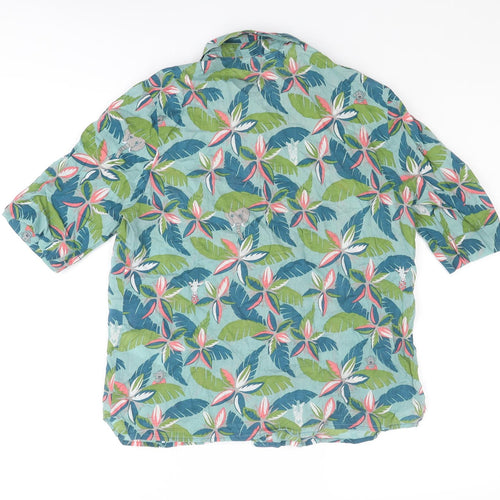 Nice Thing Paloma S. Womens Multicoloured Geometric Cotton Basic Button-Up Size 8 Collared