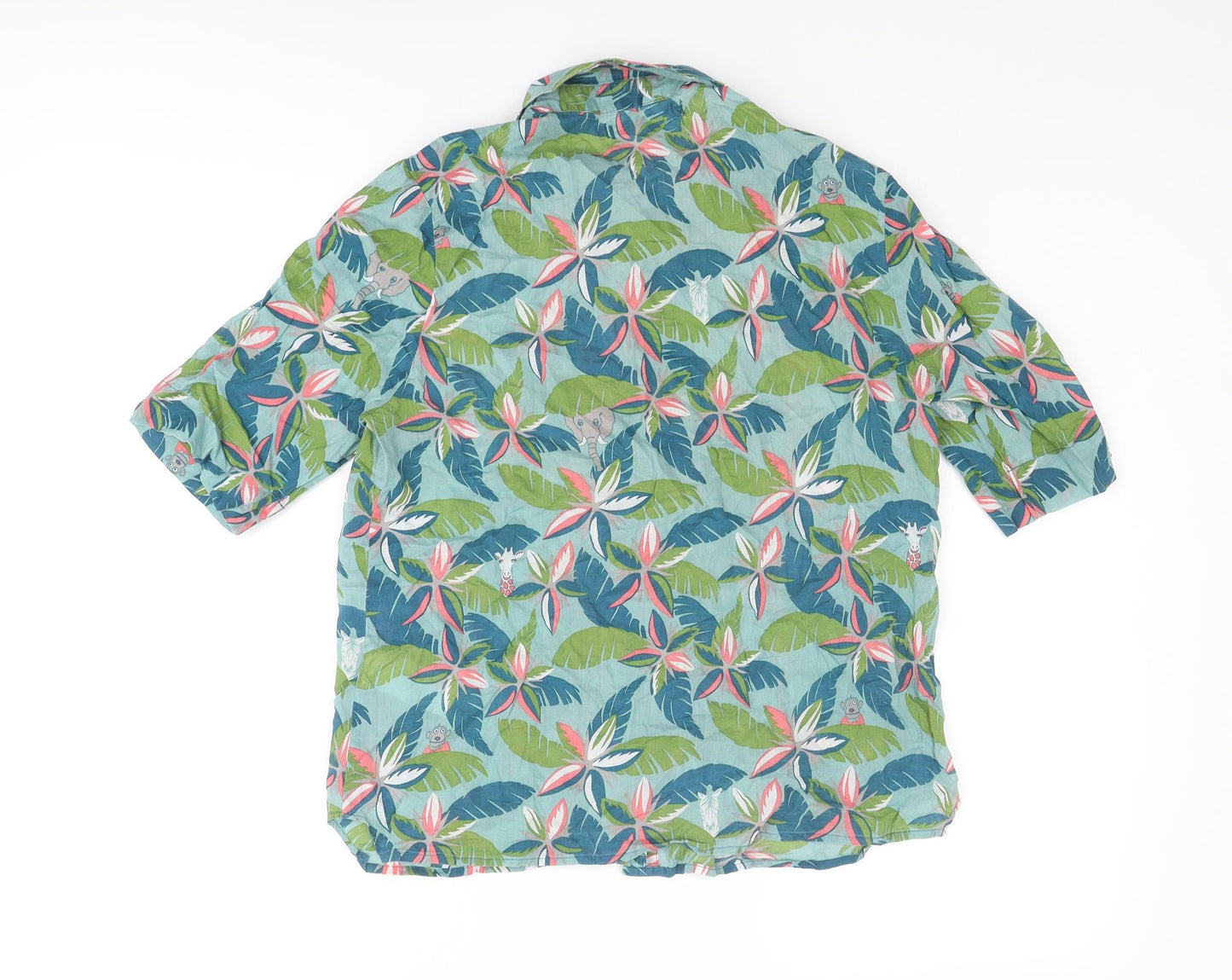 Nice Thing Paloma S. Womens Multicoloured Geometric Cotton Basic Button-Up Size 8 Collared