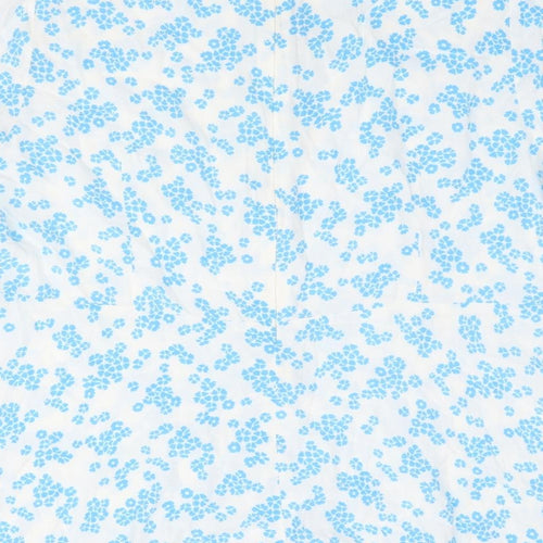 Marks and Spencer Womens Blue Floral Viscose Basic Blouse Size 20 Round Neck