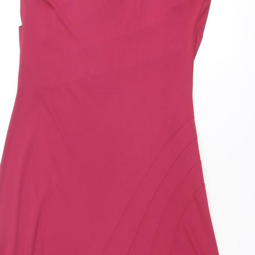 Jasper Conran Womens Pink Polyester Slip Dress Size 16 V-Neck Pullover