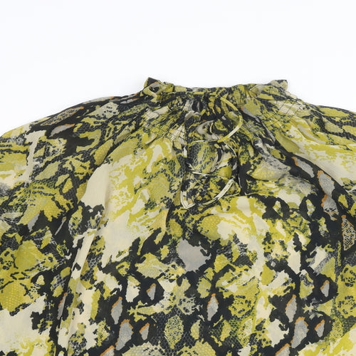 Marks and Spencer Womens Multicoloured Geometric Polyester Basic Blouse Size 18 Mock Neck