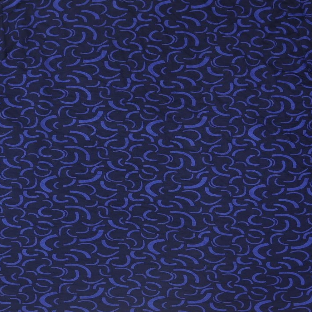 Marks and Spencer Womens Blue Geometric Viscose Basic Blouse Size 20 Round Neck