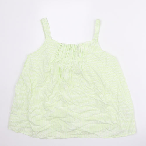NEXT Womens Green Cotton Basic Tank Size 12 Scoop Neck