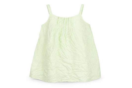 Front view of Next women’s green cotton basic tank, size UK 12, scoop neck
