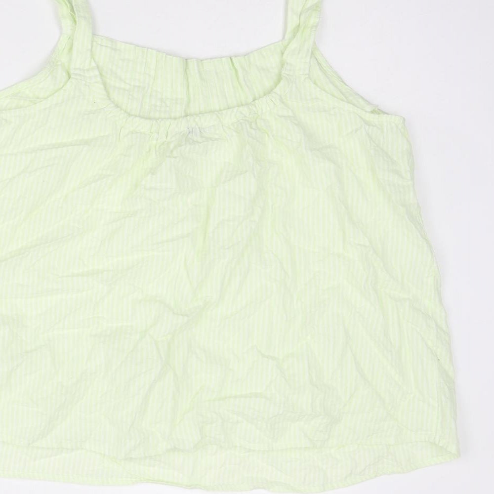 NEXT Womens Green Cotton Basic Tank Size 12 Scoop Neck