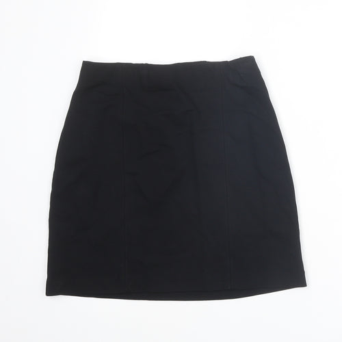 Marks and Spencer Womens Black Viscose A-Line Skirt Size 8