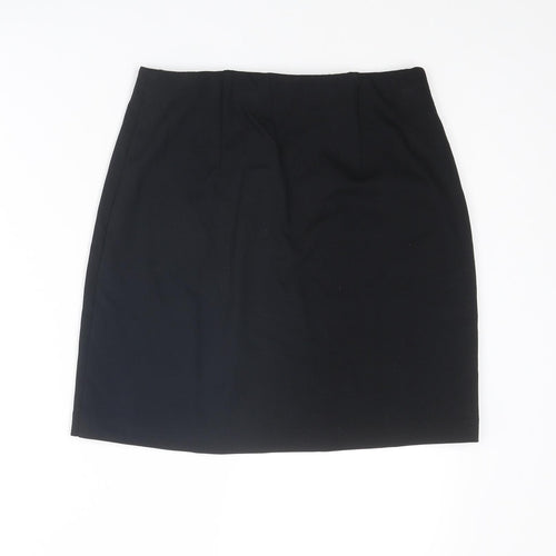 Marks and Spencer Womens Black Viscose A-Line Skirt Size 8