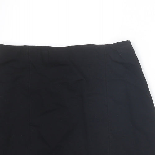 Marks and Spencer Womens Black Viscose A-Line Skirt Size 8