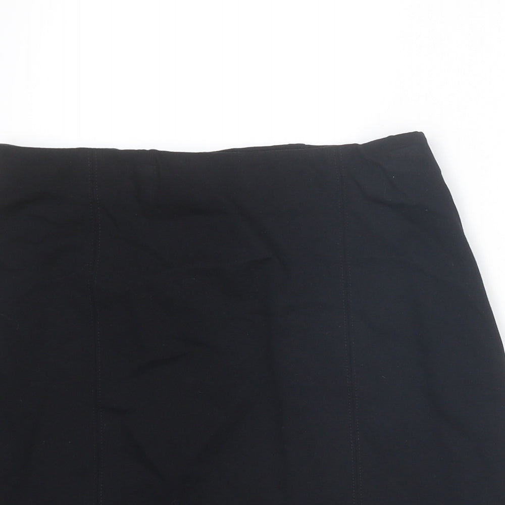 Marks and Spencer Womens Black Viscose A-Line Skirt Size 8