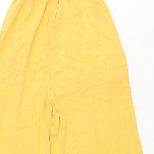 Miss Selfridge Womens Yellow Viscose Jumpsuit One-Piece Size 8 L20 in Pullover