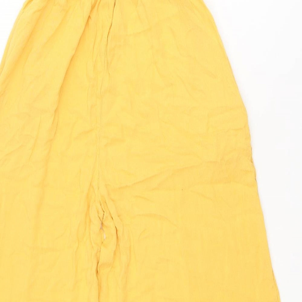 Miss Selfridge Womens Yellow Viscose Jumpsuit One-Piece Size 8 L20 in Pullover