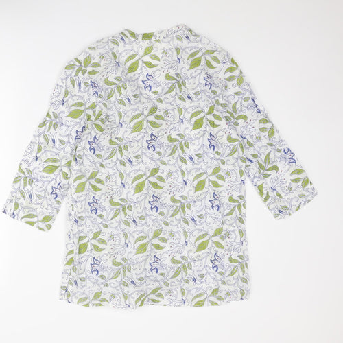 Nomads Womens Multicoloured Geometric Cotton Basic Blouse Size 10 V-Neck