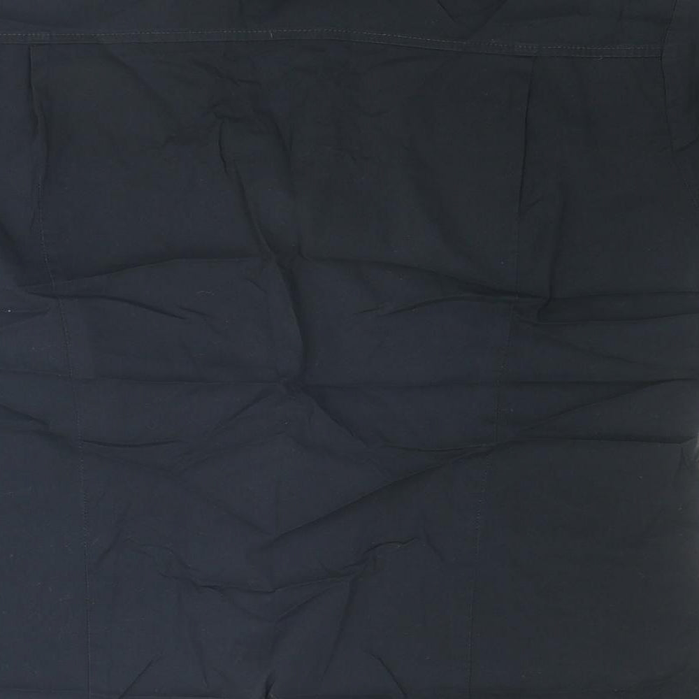 Marks and Spencer Womens Blue Cotton Basic Button-Up Size 14 Collared