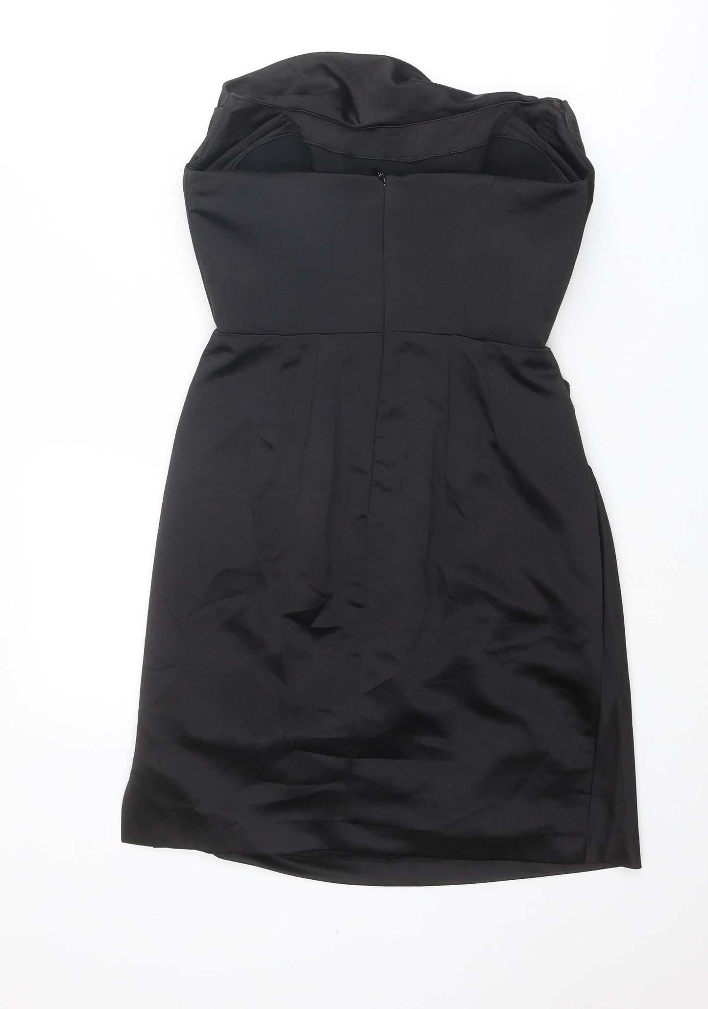 HOUSE OF CB Womens Black Polyester Mini Size M Cowl Neck Zip