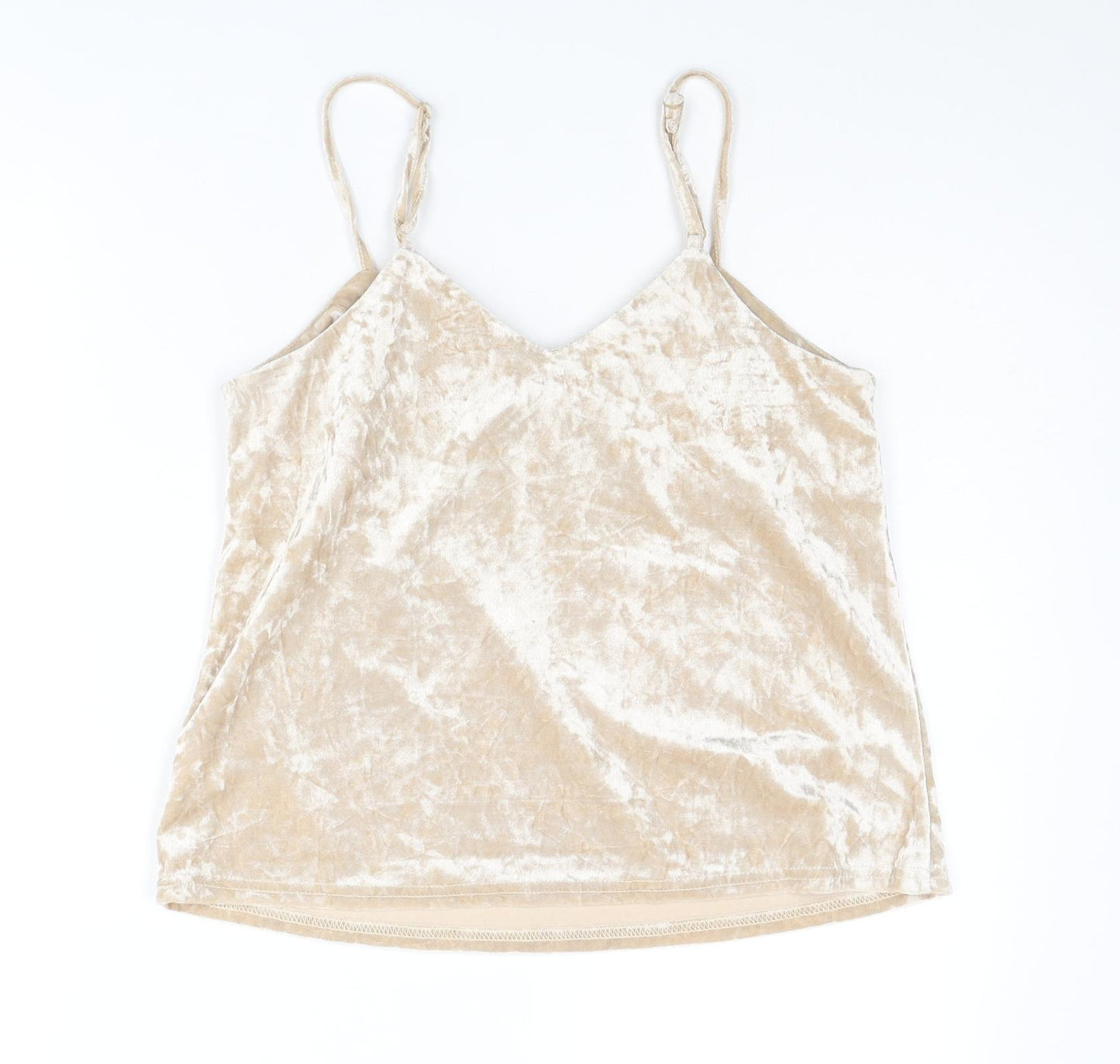 Glamorous Womens Beige Polyester Camisole Tank Size XS V-Neck