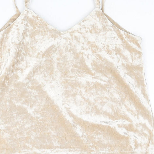 Glamorous Womens Beige Polyester Camisole Tank Size XS V-Neck