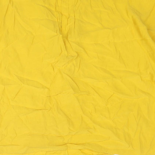 Phase Eight Womens Yellow Viscose Basic T-Shirt Size 12 V-Neck