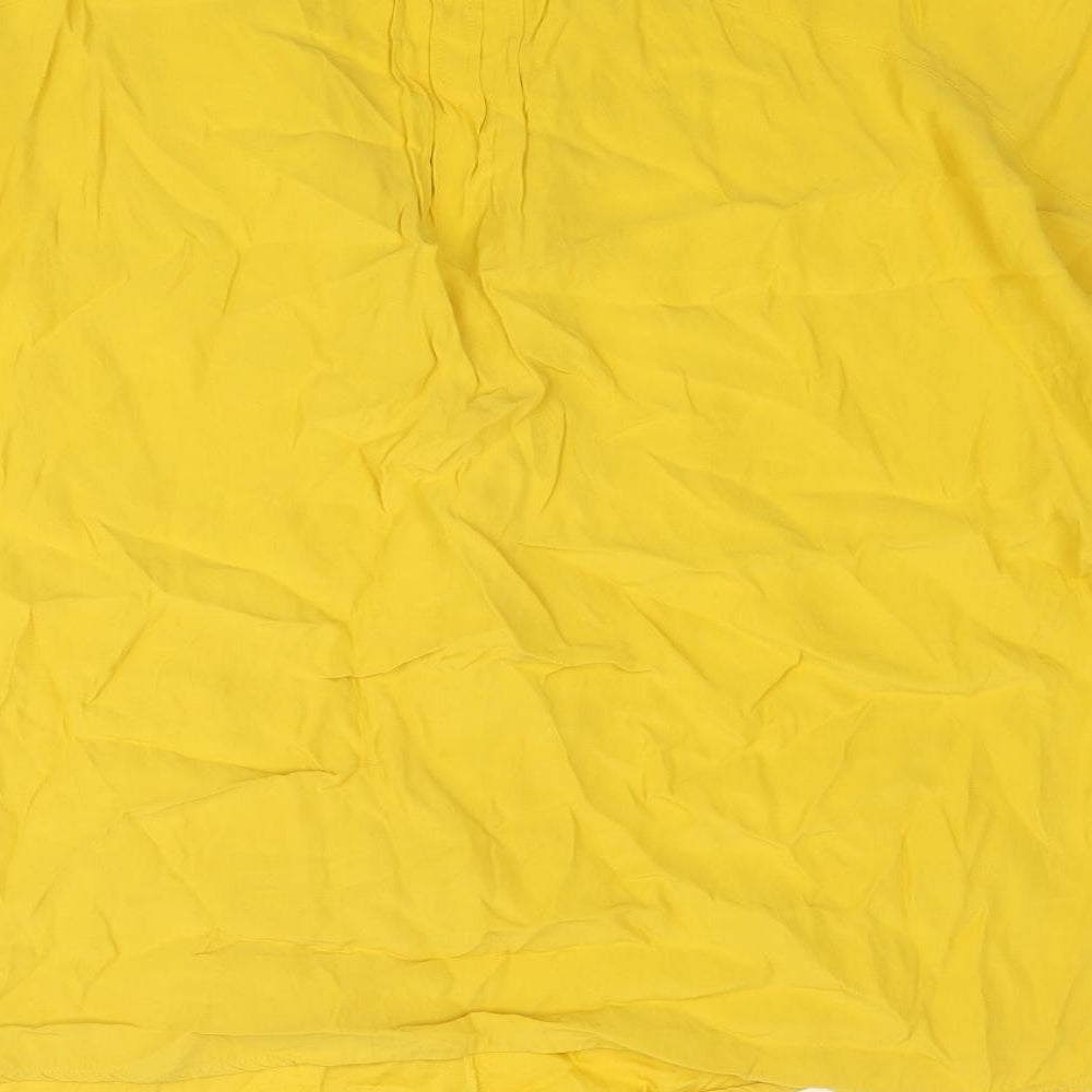 Phase Eight Womens Yellow Viscose Basic T-Shirt Size 12 V-Neck