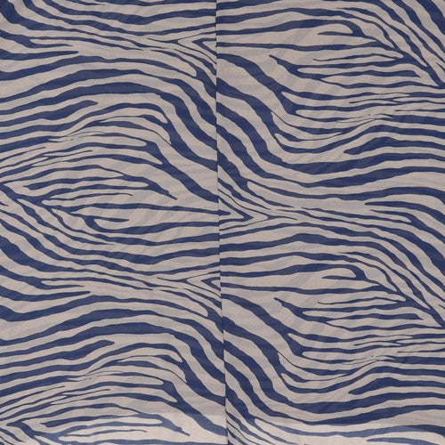 Apricot Womens Blue Animal Print Polyester Basic Blouse Size M Round Neck - Tiger Print