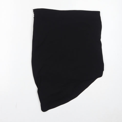 Zara Womens Black Polyester Bandage Skirt Size M Zip