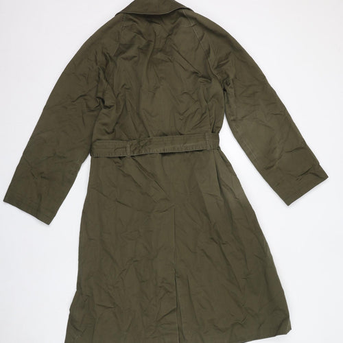 Marks and Spencer Womens Green Trench Coat Coat Size 8 Button
